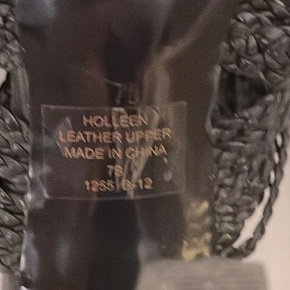 Lauren Ralph Lauren Holleen Black Braided Leather Sandal Heels Size 7B - EUC - Picture 9 of 10